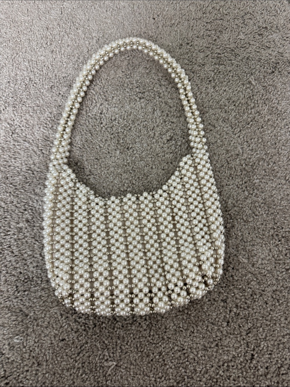 Zara Pearl Beaded Shoulder Bag - Ivory